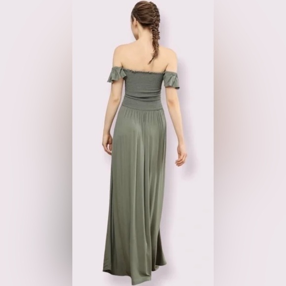 Revolve | Young Fabulous & Broke Frida Smocked Bodice On/Off Shoulder Maxi Dress - Picture 8 of 8